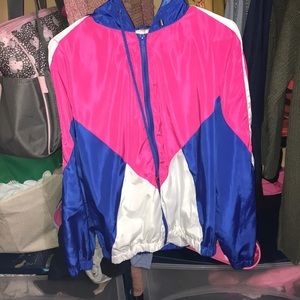 Pink , White , Blue Windbreaker